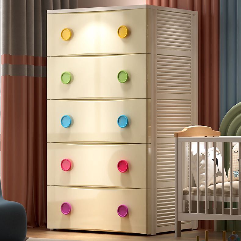 Scandinavian Nursery Dresser Plastic Vertical Kids Furniture with Drawers for Bedroom