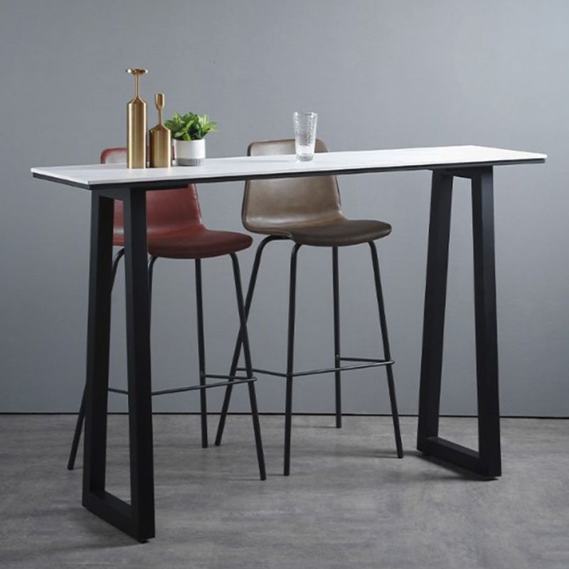 Industrial Bar Table 42-inch Height Stone Top Bistro Table for Coffee Shop