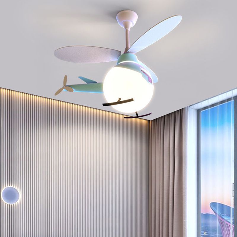 Cartoon Style Ceiling Fan Lamp 6th Gears Adjustment Ceiling Fan Light for Children Room