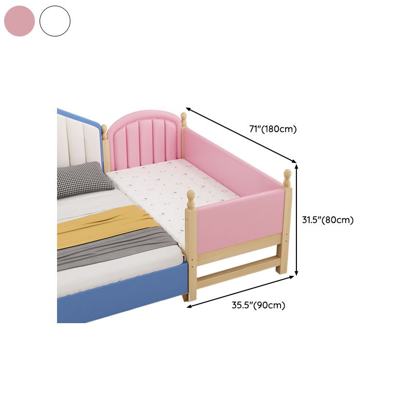 Solid Wood Frame Nursery Bed with Guardrails and Mattress Baby Crib