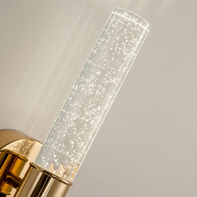 Modern Metal Wall Sconce Cylinder Shape Vanity Lamp with Acrylic Shade