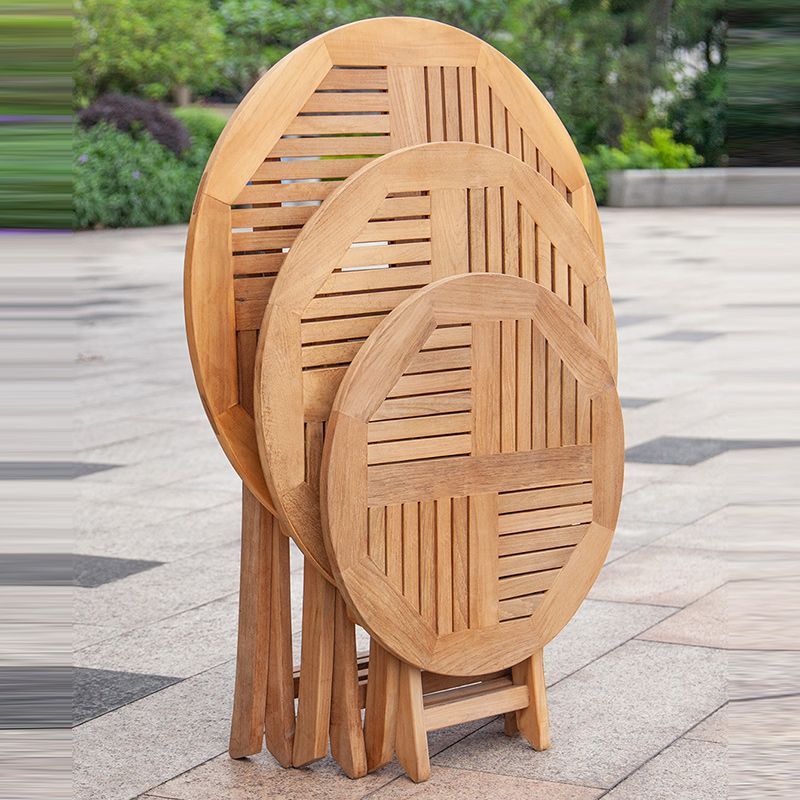 Round Teak Patio Table Contemporary Style Home Patio Bistro Table