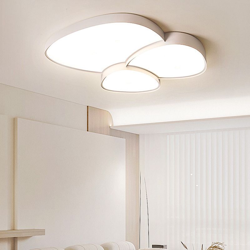 2/3-Light White Modernism Flush Mount Lighting LED Statement Ceiling Light for Foyer