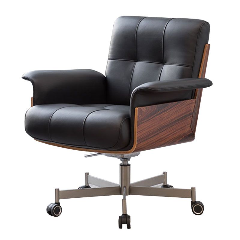 Modern Desk Chair Fixed Arms Upholstered No Distressing Office Chair