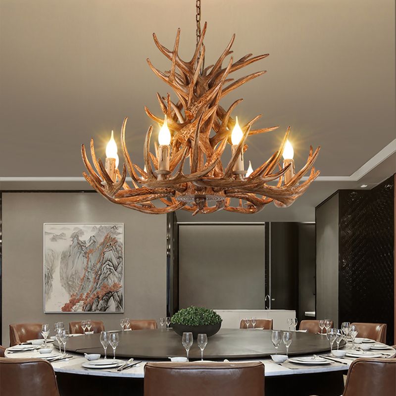 American Chandelier Resin Antler Shape Chandelier Pendant for Restaurant