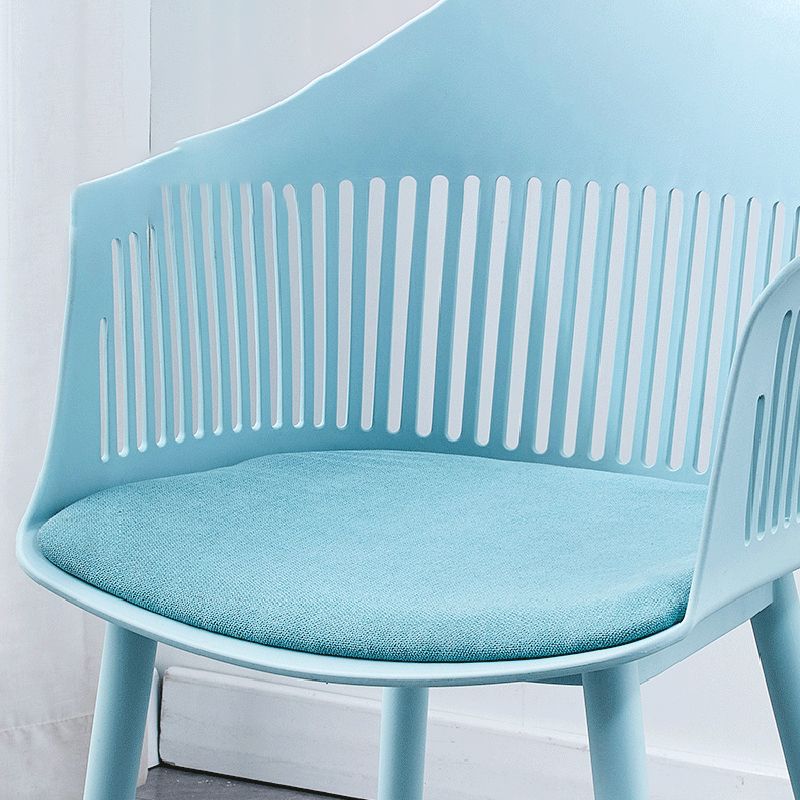 Contemporary Plastic Arm Chair Slat Back Kitchen Dining Room Chair