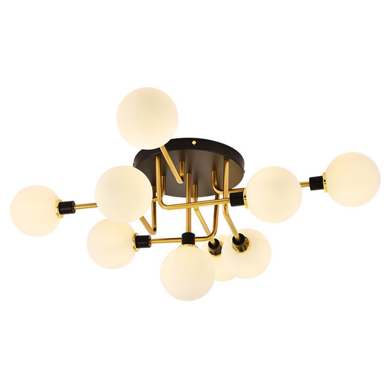 Bubble Semi Flush Mount Lighting Contemporary Stained Glass Ceiling Light Fixtures for Bedroom