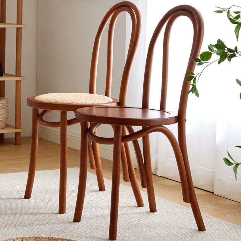 Traditional Style Side Chair Solid Wood Wingback Armless Dining Chair