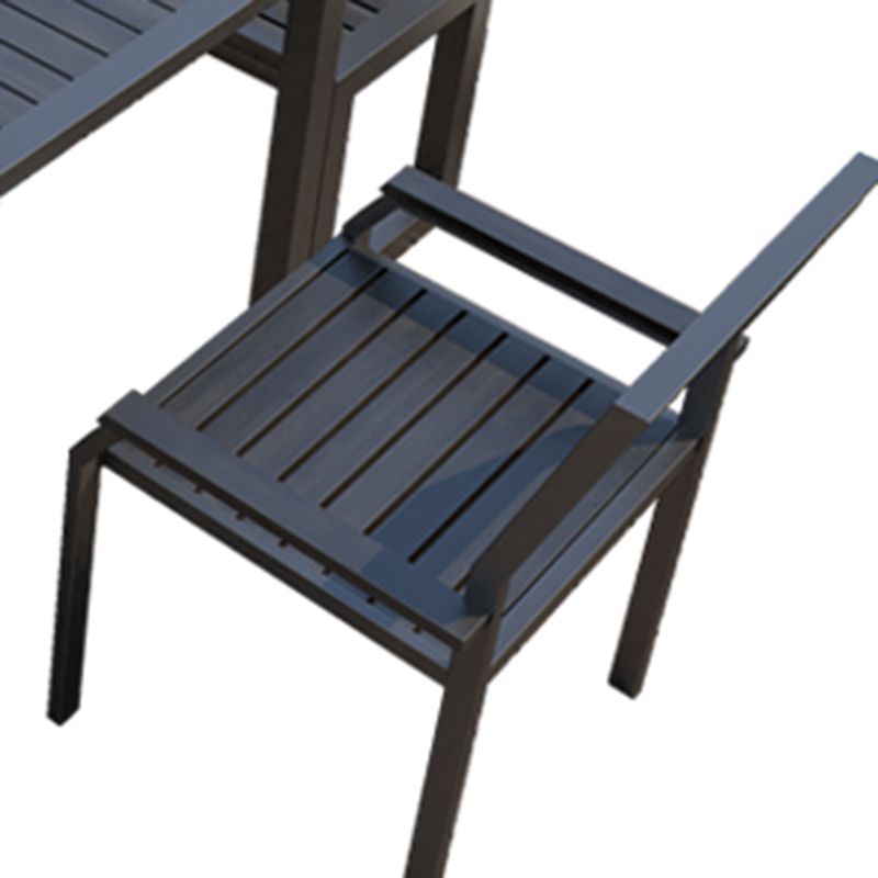 Modern High Backrest Side Chair Metal Dining Side Chair with Arm