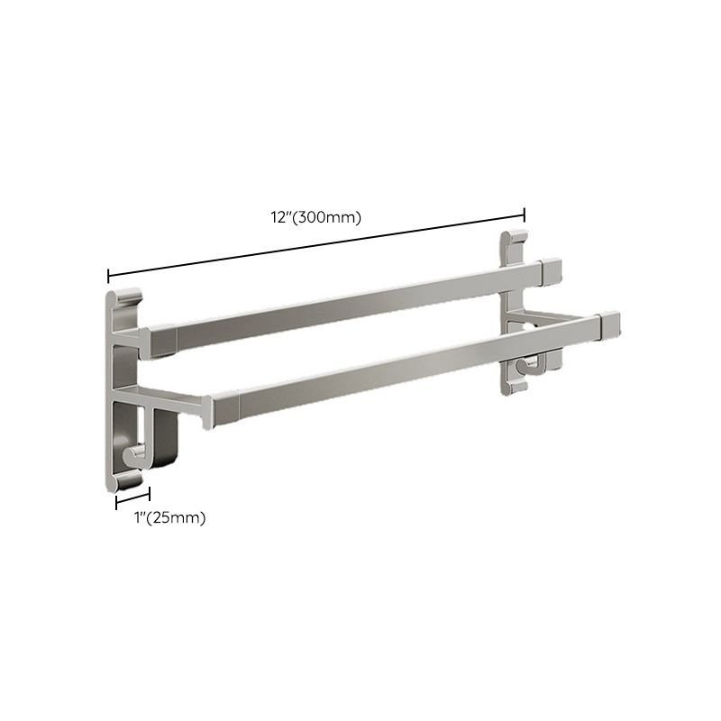 Gray Bathroom Accessory Set Contemporary Style Aluminum Towel Bar