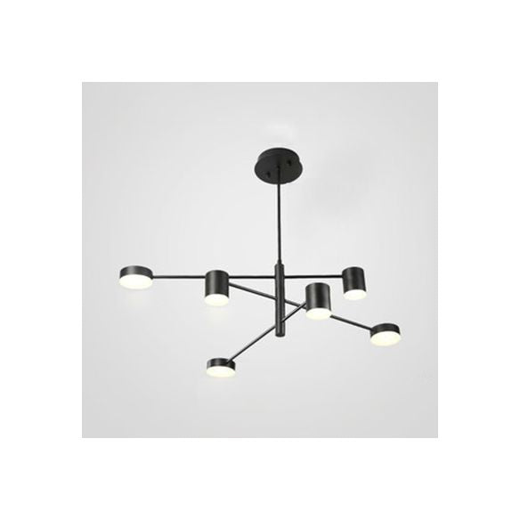 Multi-Tiers ASYMETRICAL lustre Light Metal Metal Simple Style 2/4/6/8 Heads Black / White Pendant Light in chaud / White / Third Gear