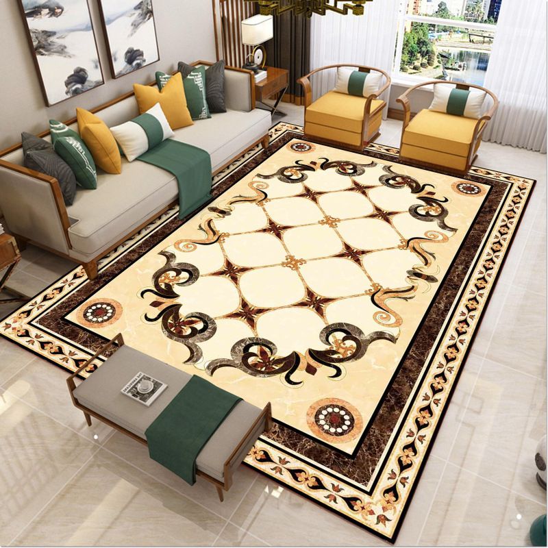 Luxury Southwestern Rug Multicolor Flower Printed Carpet Pet Friendly Easy Care Washable Rug for Parlor