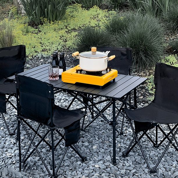 Contemporary Rectangle Picnic Table Metal Folding Chat Table