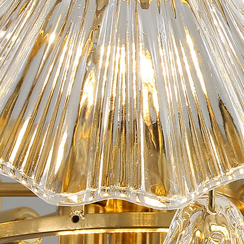 Lustre postmoderne luminaire luminaire en métal en verre coque en verre décoratif lustre pour l'hôtel