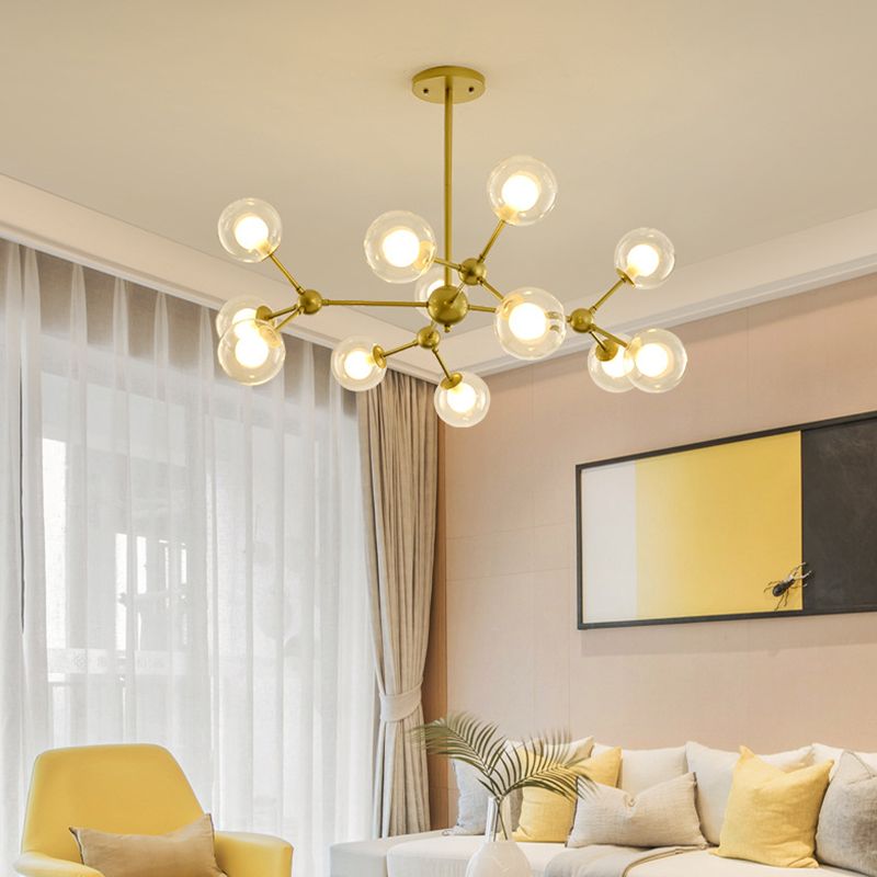 Radial Chandelier Light Simplicity Glass Pendant Lighting Fixture for Living Room