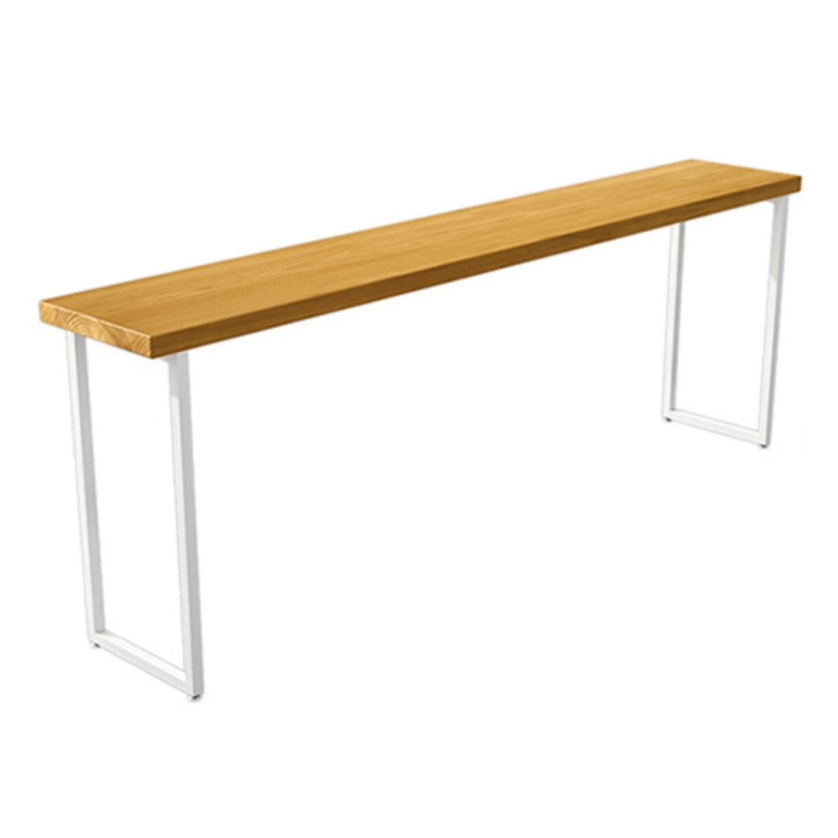 Pine Wood Bar Dining Table Industrial Bar Dining Table with Sled Base in White