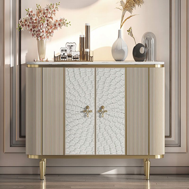 Glam Sideboard Marble Storage Sideboard Buffet with Doors for Dining Room