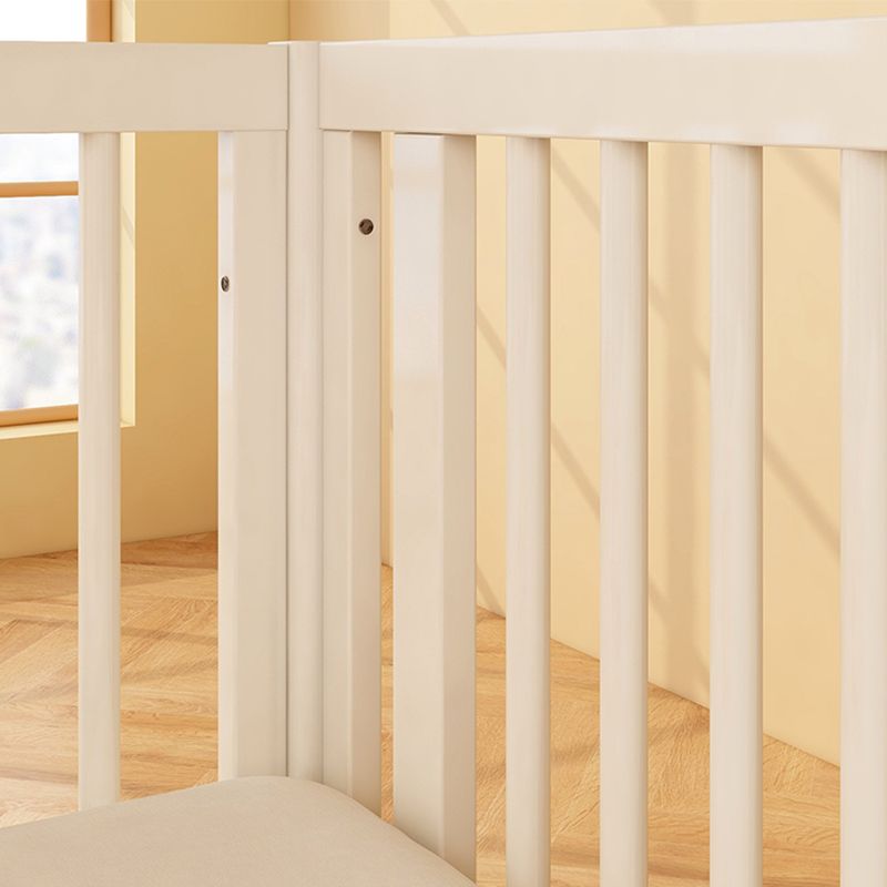 Convertible Crib Baby Crib Beech White Nursery Crib with Casters