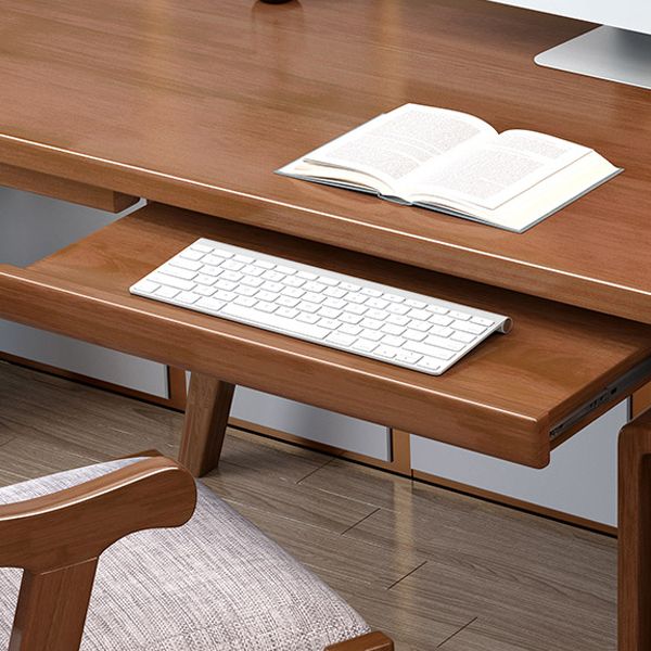 Solid Wood Computer Desk Home Keyboard Tray Desk with Drawer Student Table