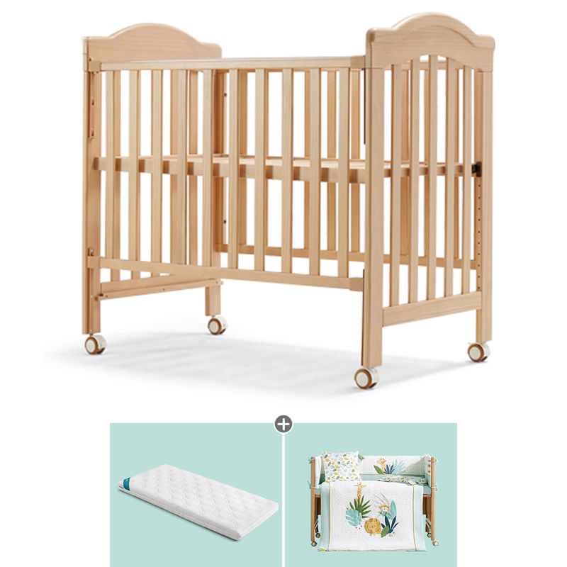 Rectangle Farmhouse Style Crib Solid Wood 3-In-1 Convertible Crib