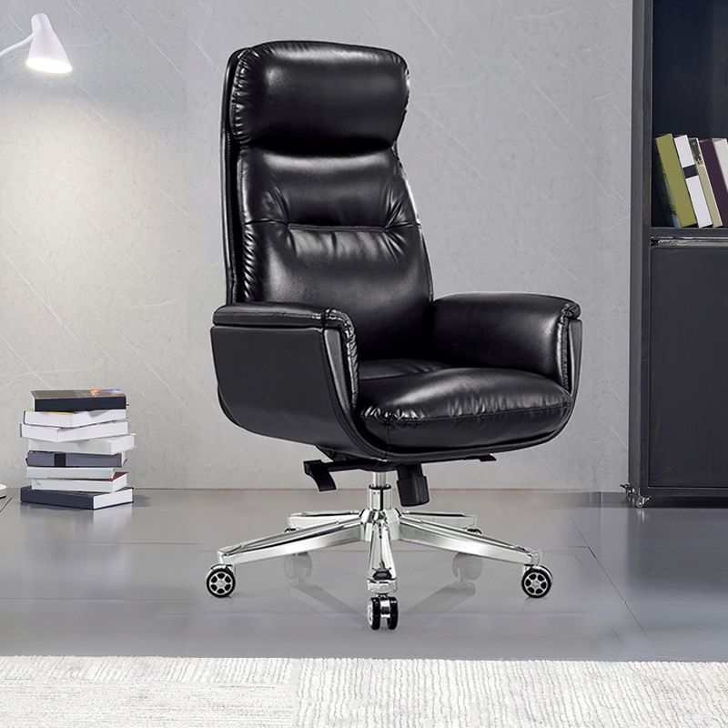 25" Wide Contemporary Managers Chair Black Leather Executive Chair