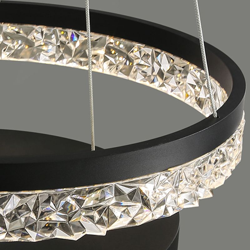 Modern Chandelier LED Hanging Pendant Light Fixture with Acrylic Shade for Living Room