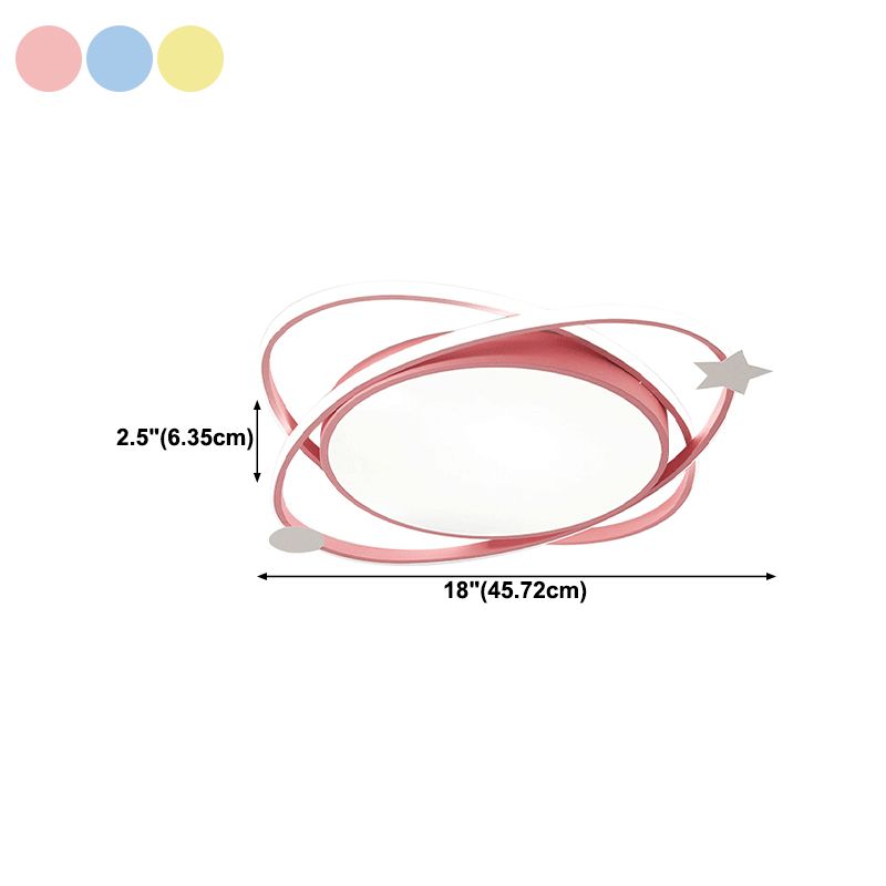 Modern Cartoon Style Metal Ceiling Light Circle Shape LED Ceiling Lamp for Children Room