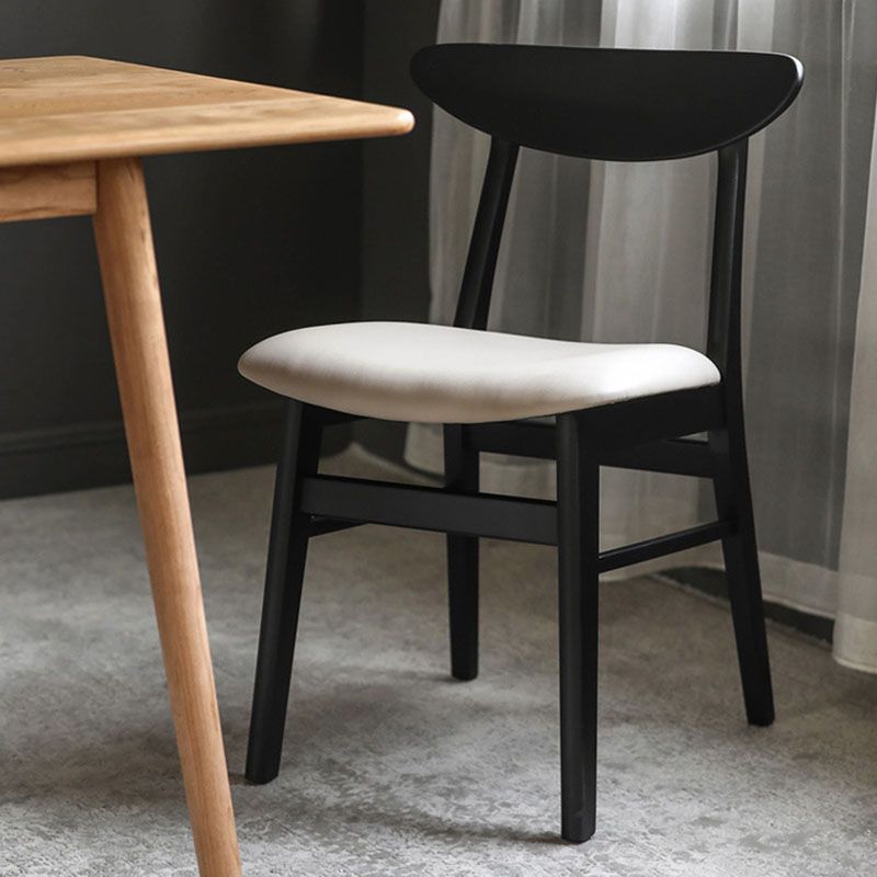 Contemporary Style Dining Chairs Armless Side Chairs with Wooden Legs