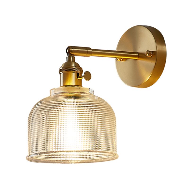 1 Light Cylinder Wall Mounted Light Fixture Industrial Style Metal Wall Sconce Lights in Gold