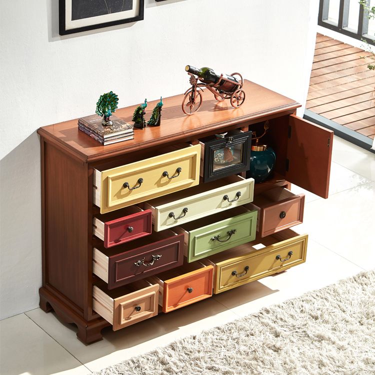Multi Drawers Classical Storage Chest Wooden Storage Chest for Bedroom