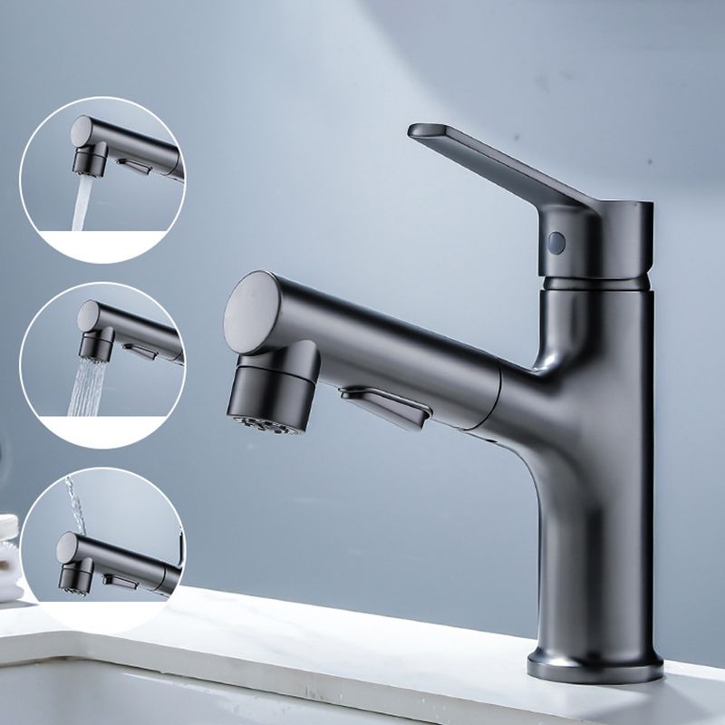 Modern Sink Faucet Solid Color Copper Centerset Lavatory Faucet for Bathroom