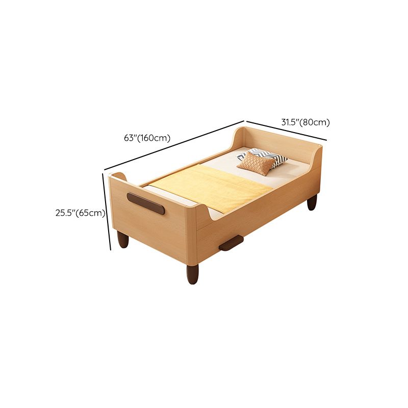 Solid Wood Convertible Crib Scandinavian Nursery Bed with Mattress