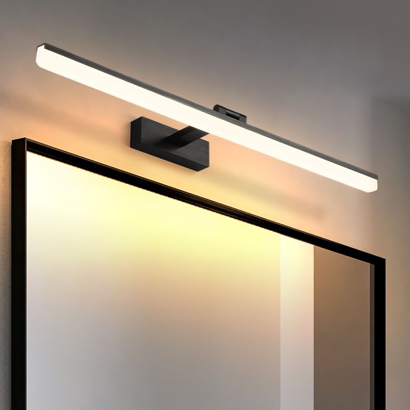 Apliques de luz de pared LED de espejo contemporáneo con sombra acrílica para el baño