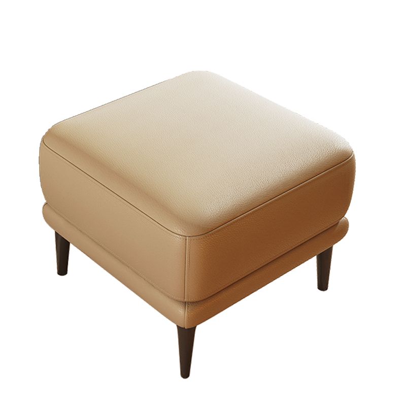 Square Footstools Genuine Leather Foot Stool , 16.38 Inch Height