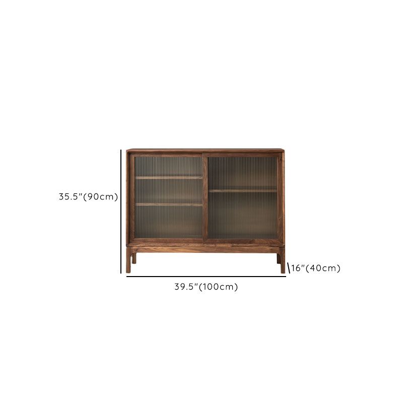 Contemporary Display Stand Pine Storage Cabinet for Dining Room