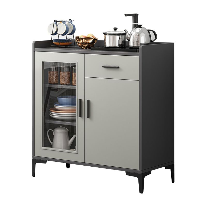 Modern Style Dining Server Gray Colour Engineered Wood Server with 1 Drawer