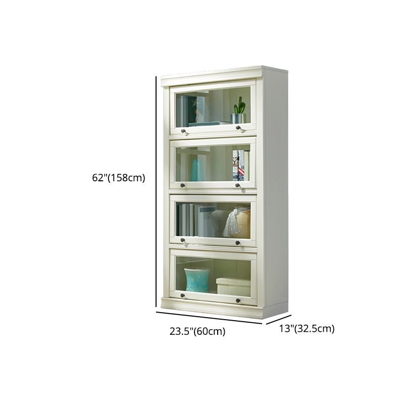 Wooden Standard Bookcase Modern Style Closed Back Vertical Bookshelf