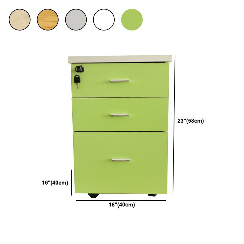 Contemporary Style Vertical Filing Cabinet Engineered Wood Filing Cabinet on Wheels