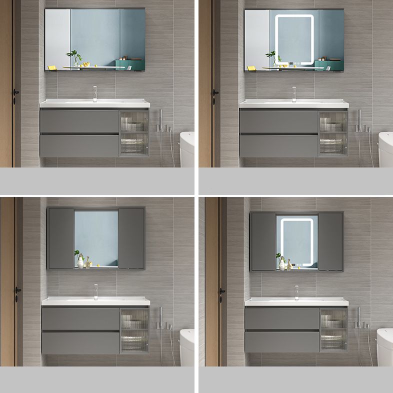 Glam Bathroom Vanity Set Wall Mount Bathroom Sink Vanity with Mirror