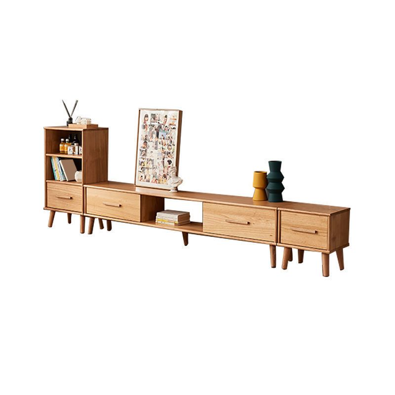 Contemporary TV Media Stand Wooden Media Console with 2 Drawers