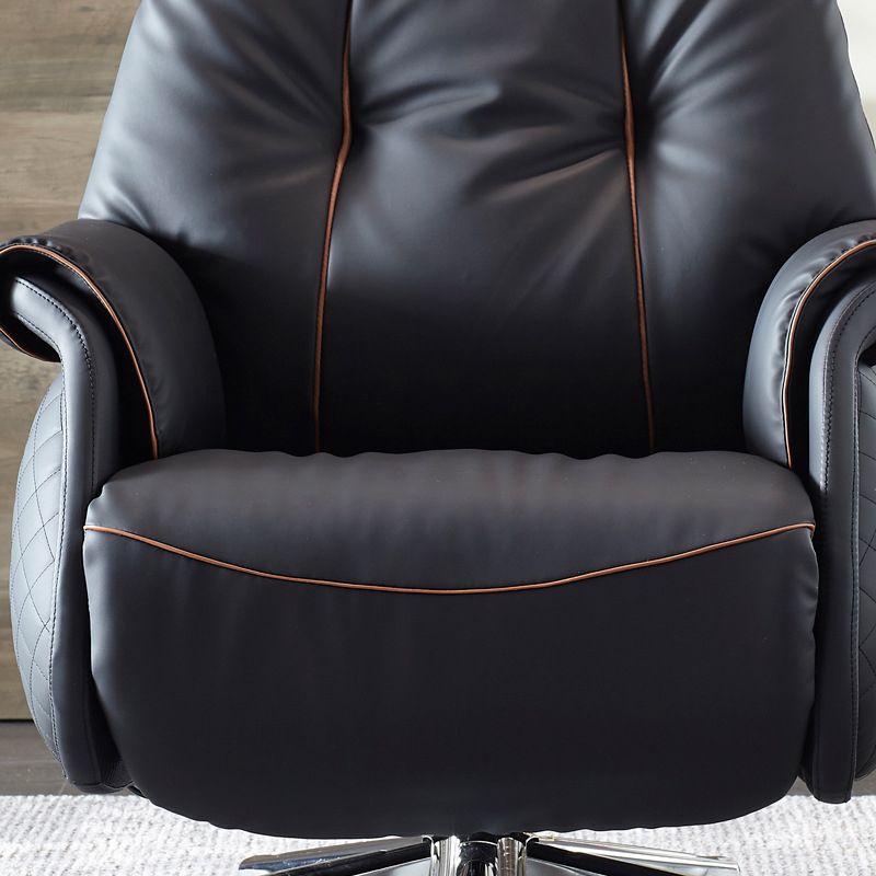 27" Wide Contemporary Managers Chair Black Leather Executive Chair