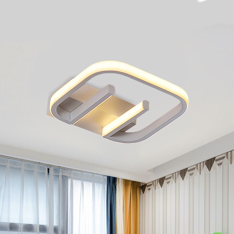 Metallic Geometrical Flush Mount Nordic White/Black/Gold LED Ceiling Light Fixture in White/Warm Light for Hallway