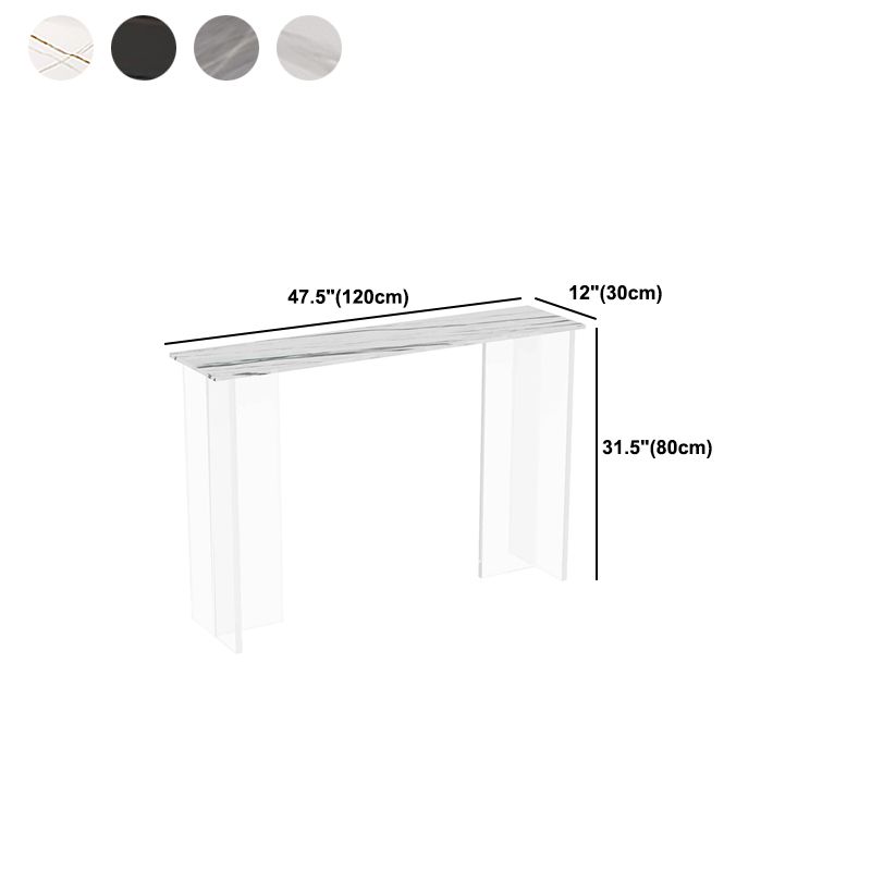 Accent Tabe with Stone Top, Console Table with Acrylic Base 31.5"H