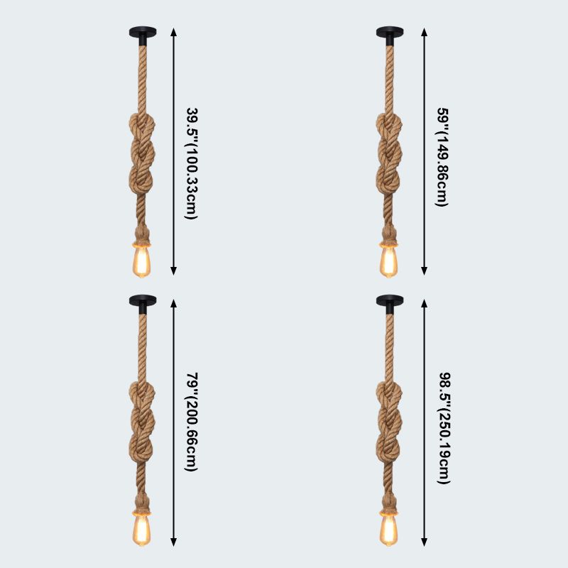 Vintage hennep touw hanger licht led led Amerikaanse stijl hennep touw hanglampje