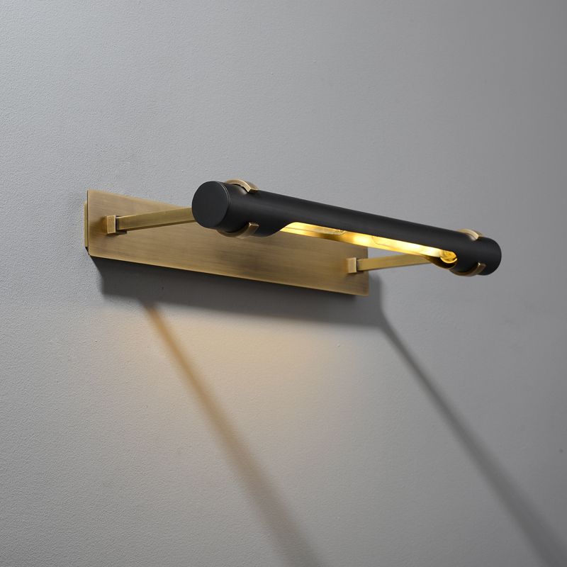 Black Postmodern Wall Sconce Geometric Shape Vanity Lamp with Metal Shade for Bathroom