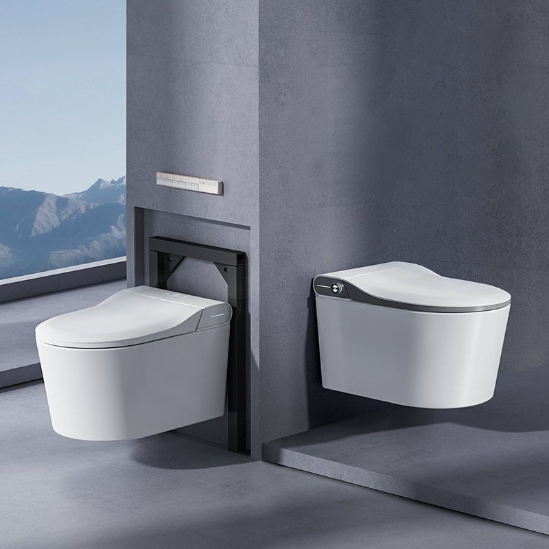 Elongated Wall Mounted Bidet Temperature Control Wall Hung Toilet Set