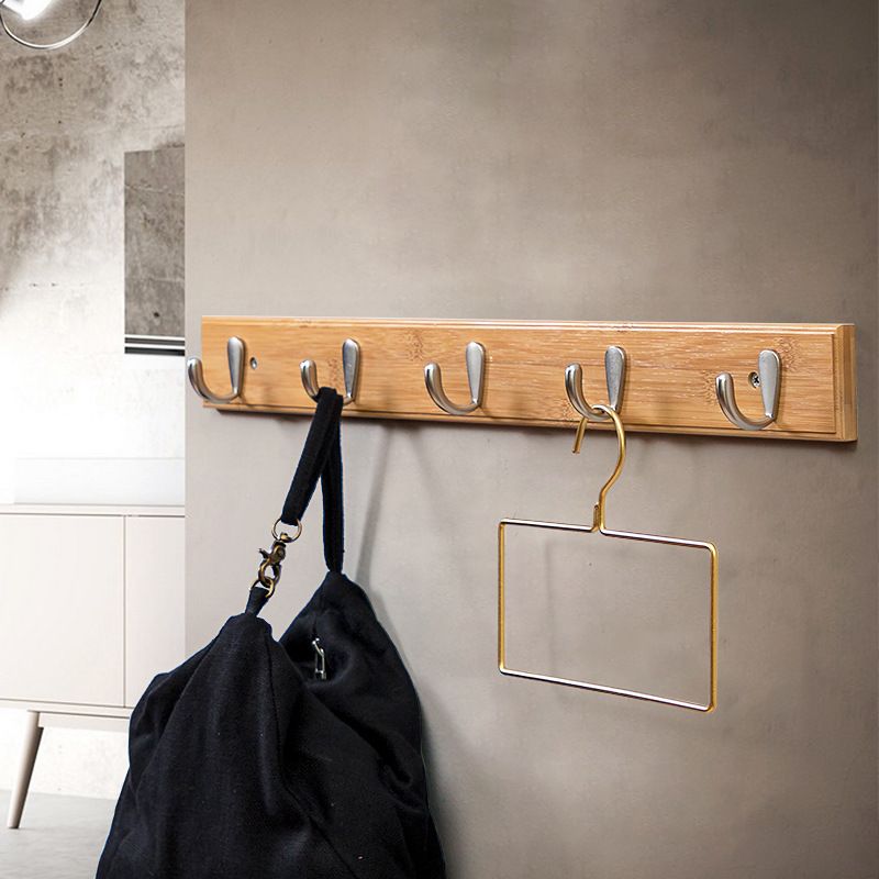 Modern Minimalist Coat Hanger Home Wall Hanging Wooden and Metal Coat Rack