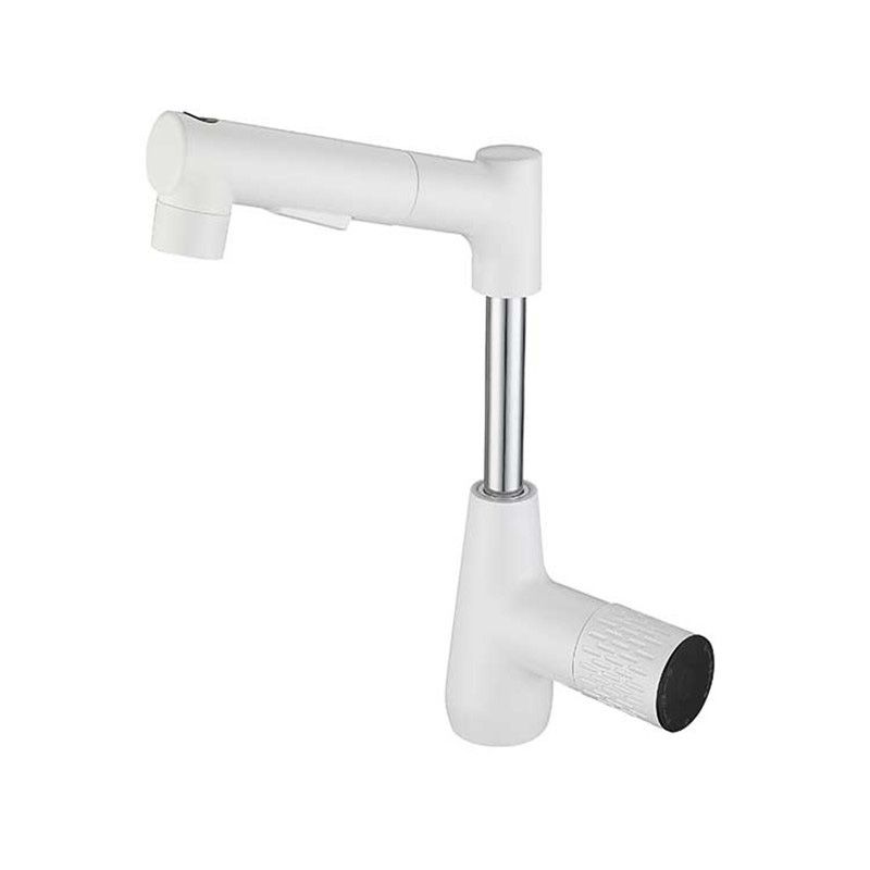 Knob Handle Vessel Faucet Modern White Vessel Sink Bathroom Faucet