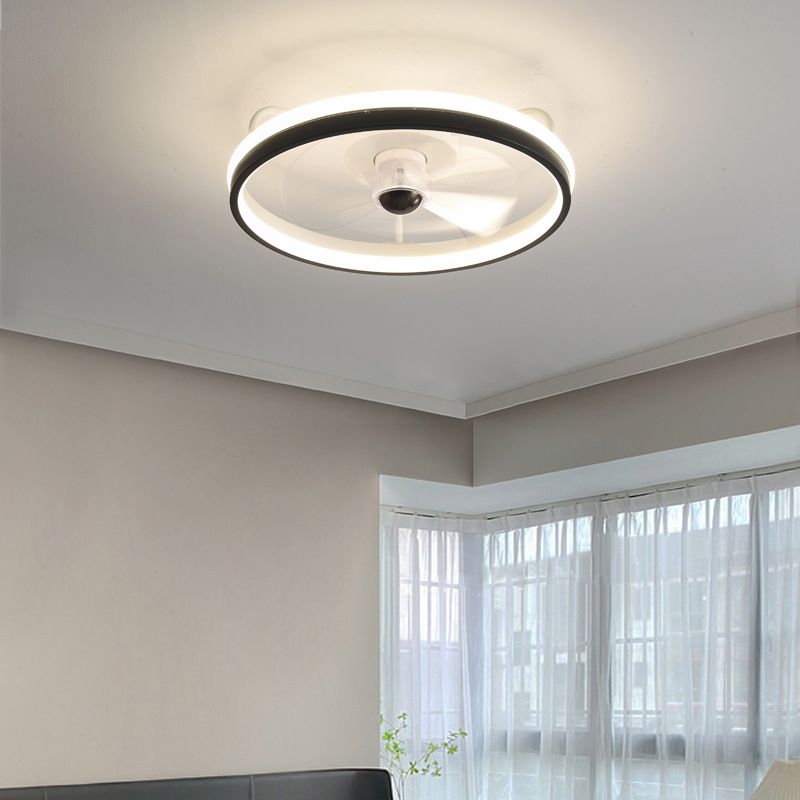 Modernism Single White/Black Ceiling Fan Lamp LED Acrylic Ceiling Fan Light