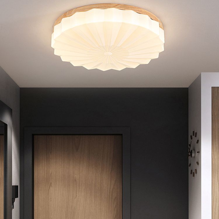 Japanese Style Wooden Ceiling Light Circle Shape Ceiling Lamp for Living Room